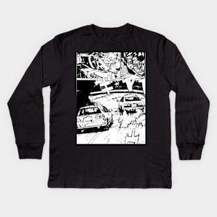 JDM Japanese Drift Racer Drifting Car Anime Manga Eurobeat Intensifies Aesthetic #6 Kids Long Sleeve T-Shirt